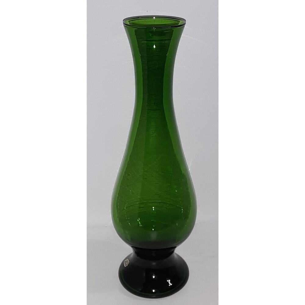 Vintage‎ Emerald Green Colony Glass Vase Made In Italy
